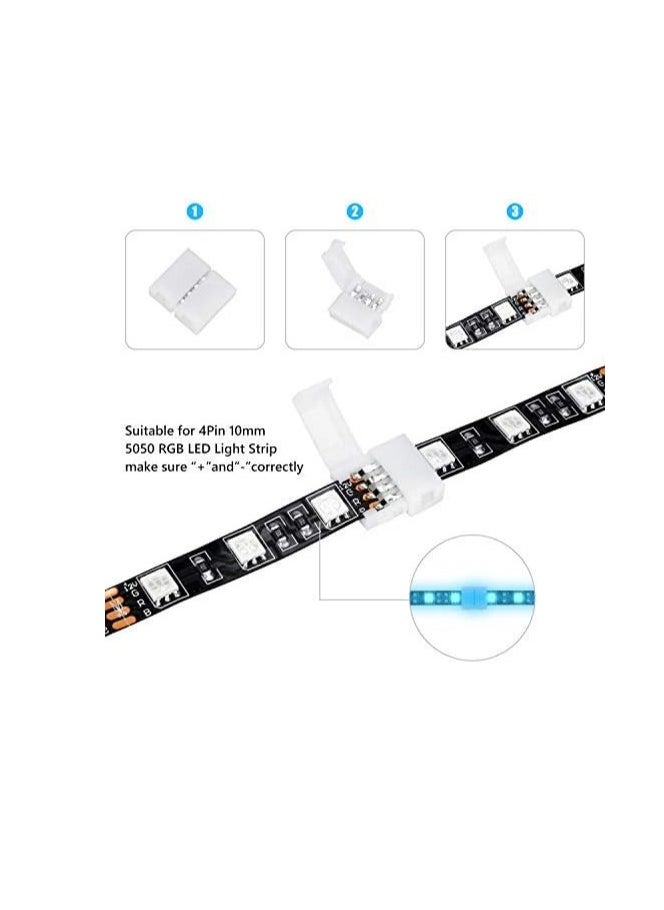 Generic 10pcs 4 Pin RGB LED Strip Connector Extension Wire Solderless Gapless 100cm Wire for 5050 SMD Strip Multicolor 4Winhsen  - Image 2