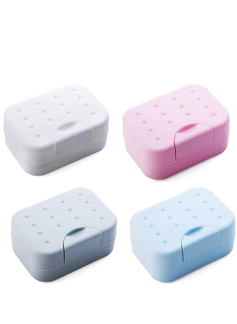 SYOSI Soap Dishes with Lid 4 Pack, Portable Container Box Travel Holder, Easy Cleaning Case for Bathroom, Shower, and kitchen Perfect for Gift, Outdoor, Camping, Hiking - Image 1