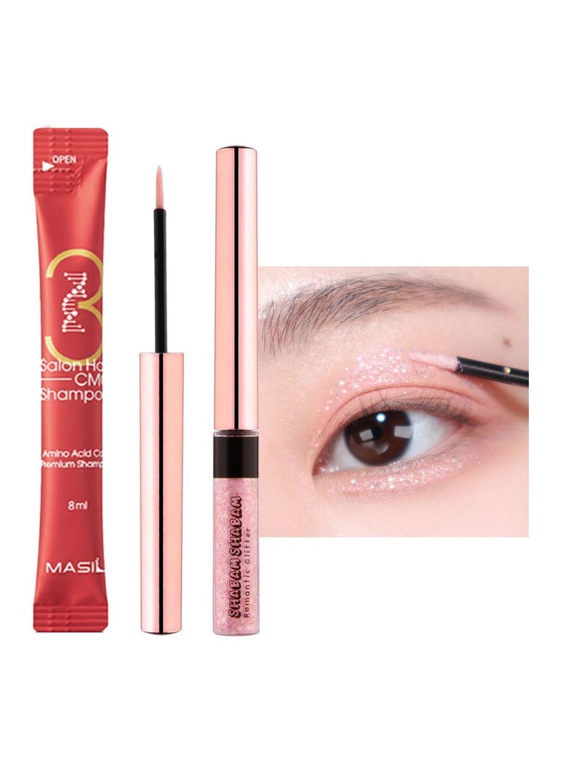 CORINGCO - [SET] Eye Glitter Makeup Liquid Eyeshadow Sparkle | Shabam Shabam Romantic Glitter Shadow K beauty Makeup Shimmer (#06 Cherry Blossom Light) - Image 1