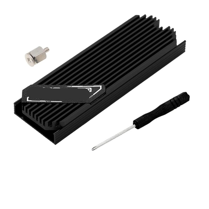 مروحة تبريد كمبيوتر M2 2280 قرص صلب SSD من الألومنيوم مع وسادة حرارية (أسود A)