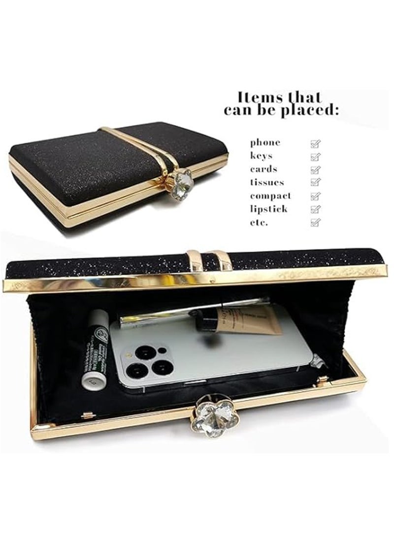 Captaintech Bag, Ladies Evening Bag with Backpack Chain, Elegant Envelope Bag for Wedding Party Banquets Black - Image 2