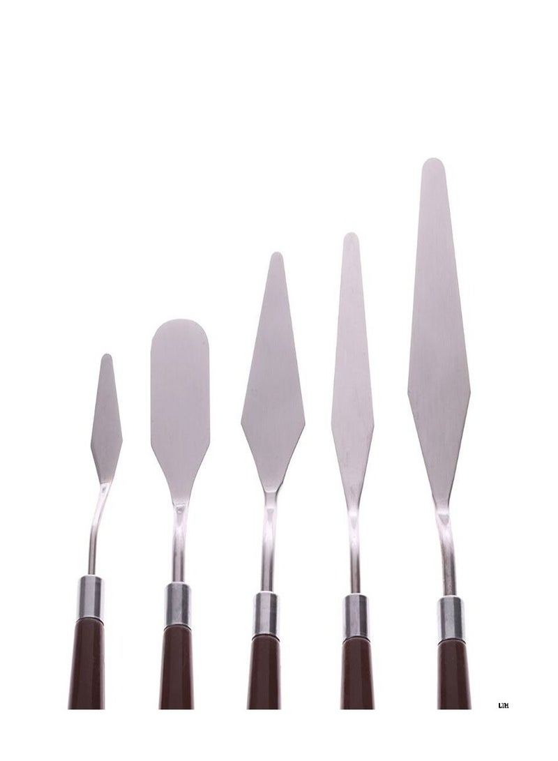 سمارت مجموعة سكاكين الرسم للفنانين سمارت - 5 قطع من سكاكين الرسم وملعقة من الفولاذ المقاوم للصدأ وسكين لوحة الألوان وملحقات الرسم الزيتي ومجموعة خلط الألوان للألوان الزيتية والقماش والأكريليك - Image 3