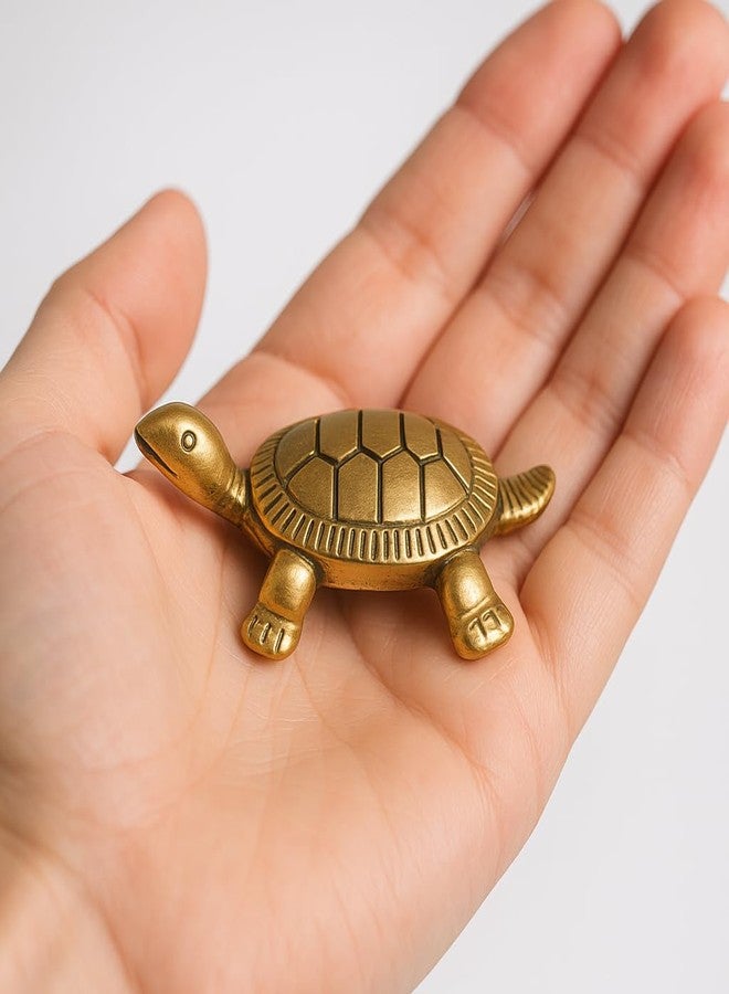 PUYANGAM Pure Brass Tortoise with Plate for Vastu, Feng Shui, Home Decor and Gift | Handmade Decorative Turtle Plate | Traditional Indian Handicraft | Made in India - Image 5