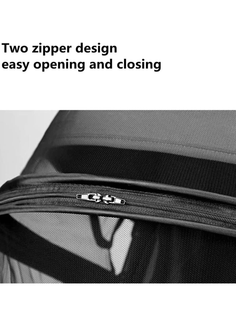 Universal Foldable Mosquito Net and Storage Bag for Baby Strollers with Zipper - Breathable Sun Cover and Mesh Protection for Car Seats, Bassinets, Cradles, and Cribs (White) - Image 4