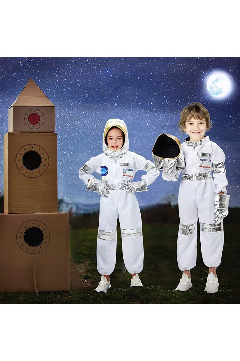 Stellar Explorer Children's Astronaut Costume Set (with Helmet + Gloves) | Role-Play Toy for Ages 4-12 | STEM Education + Party Performance - Image 1