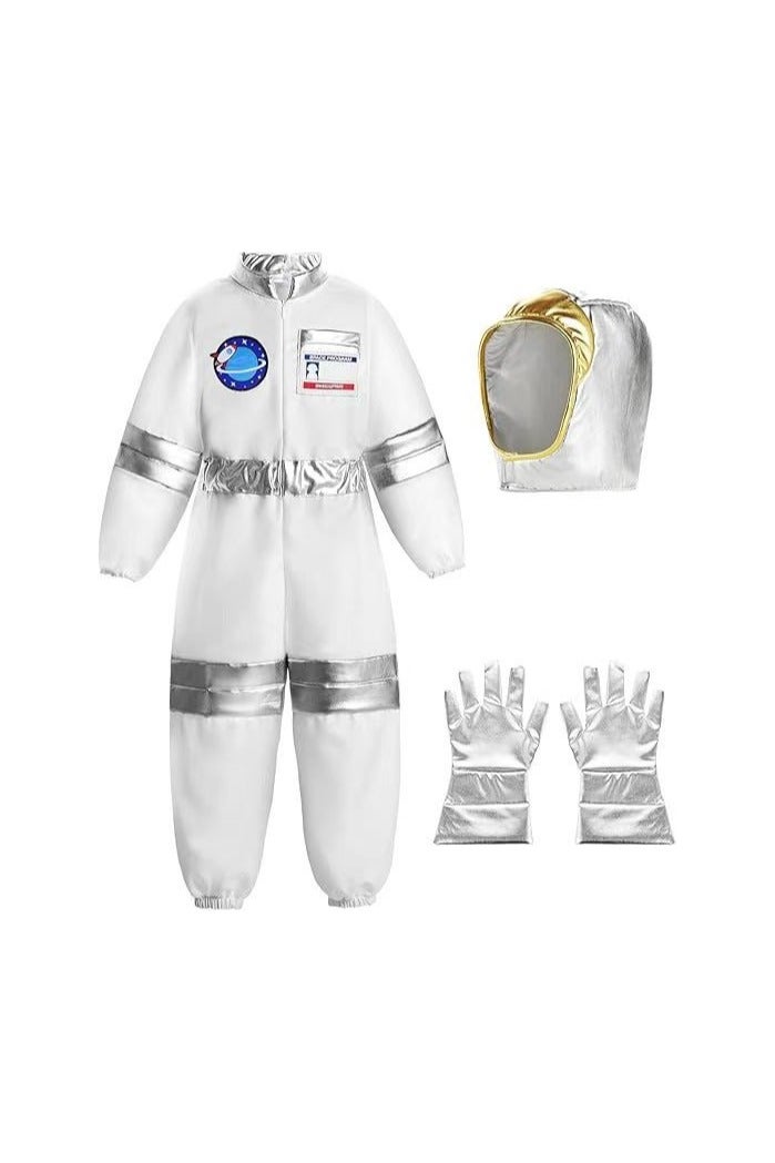 Stellar Explorer Children's Astronaut Costume Set (with Helmet + Gloves) | Role-Play Toy for Ages 4-12 | STEM Education + Party Performance - Image 2