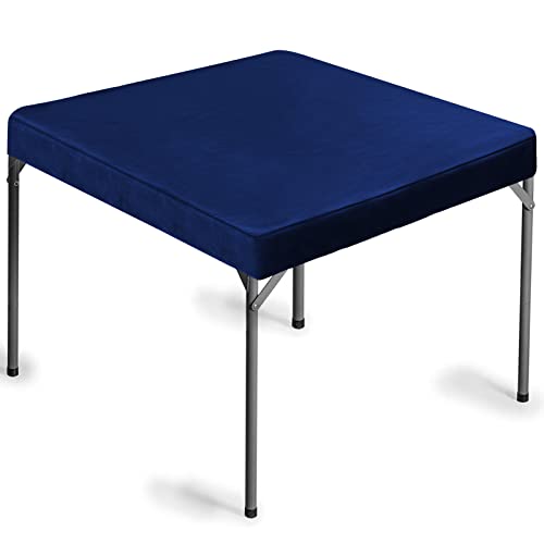 Frienda Game Table Cover Felt Game Tablecover Folding Tablecloth for Card for Playing Poker Cards Mahjong Puzzles Board Games, Table Not Included(Blue,34 x 34 x 4 Inch) - Image 1
