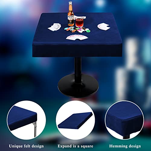 Frienda Game Table Cover Felt Game Tablecover Folding Tablecloth for Card for Playing Poker Cards Mahjong Puzzles Board Games, Table Not Included(Blue,34 x 34 x 4 Inch) - Image 4