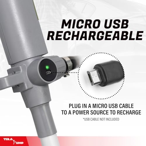 TERA PUMP Next Gen. 2x More Powerful Rechargeable Battery Liquid Transfer Pump (Up to 20% Faster Flow, 10.3 Liter/Min) Precise Nozzle Extra Long 10-ft. Hose for E85, Gas, Diesel, Kerosene and more - Image 5