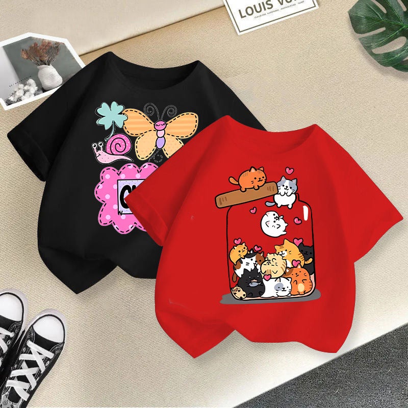 Children'S Clothing 2026 Style Boys And Girls T-Shirts, Casual Summer Wear For Young Children, Stylish Tops, Children'S Short Sleeves - Image 4