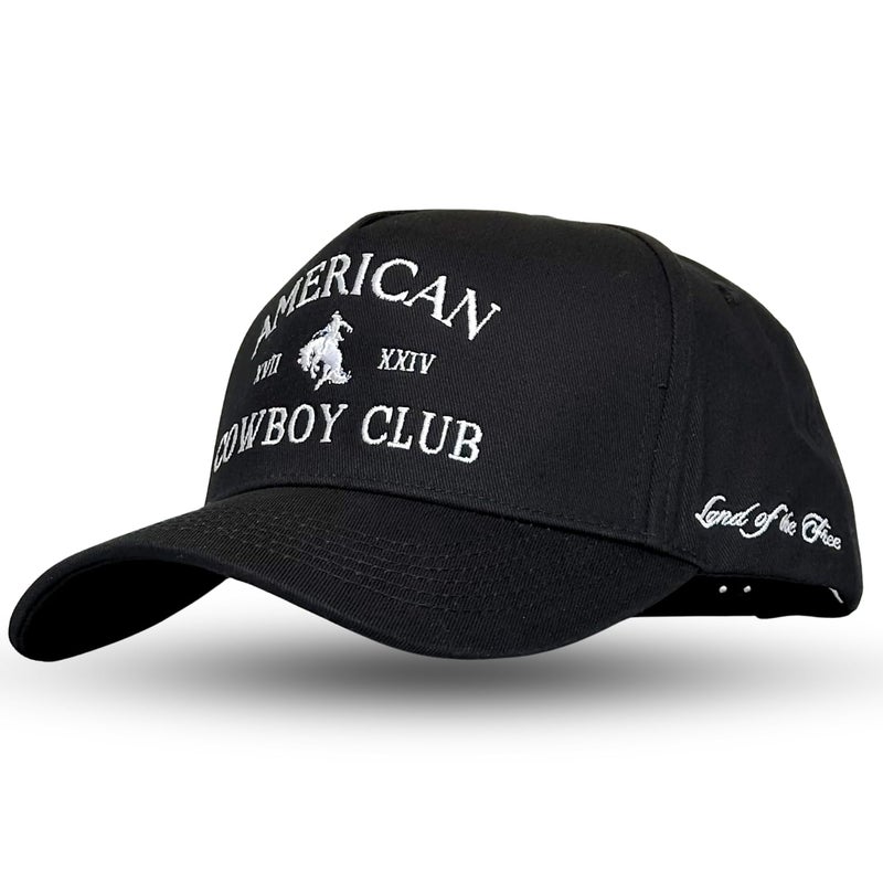 CITRUSY Vintage Western Trucker Hat | Men & Women | Embroidered Trendy Caps | Country Cute Hats for Cowgirls & Cowboys | Camo Denim Cotton Styles | Snapback Hat (American Cowboy | Black) - Image 1