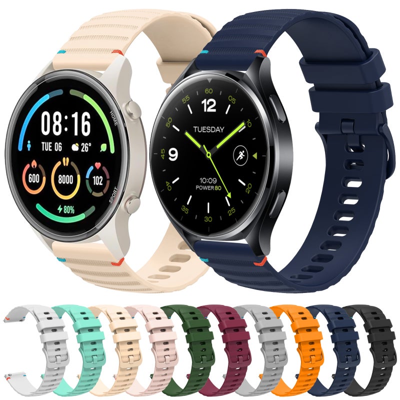 erorex For Xiaomi Watch 2 Wavy Dotted Stitched 22Mm Silicone Watch Band(Gray) - Image 5