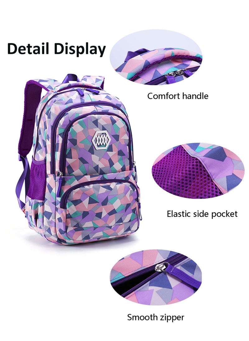 Generic 3Pcs Backpack Set School Bag with Lunch Box Pencil Case, Large Capacity Plaid Print Backpack for Primary Junior High school Teens Girls Students  - Image 3