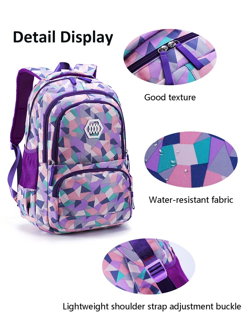 Generic 3Pcs Backpack Set School Bag with Lunch Box Pencil Case, Large Capacity Plaid Print Backpack for Primary Junior High school Teens Girls Students  - Image 4