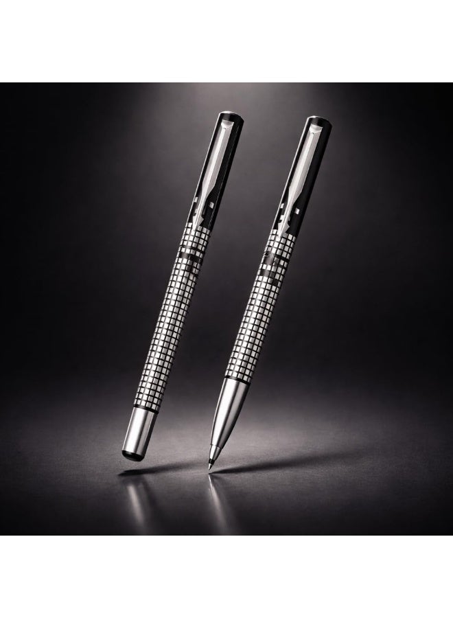 باركر طقم هدايا باركر - (قلم حبر سائل "رولربول" Parker Vector إصدار خاص بلمسات كروم + ميدالية مفاتيح باركر) | قلم واحد + ميدالية مفاتيح واحدة | طقم هدايا | هدايا مميزة لرواد الأعمال | هدية للموظفين - Image 3