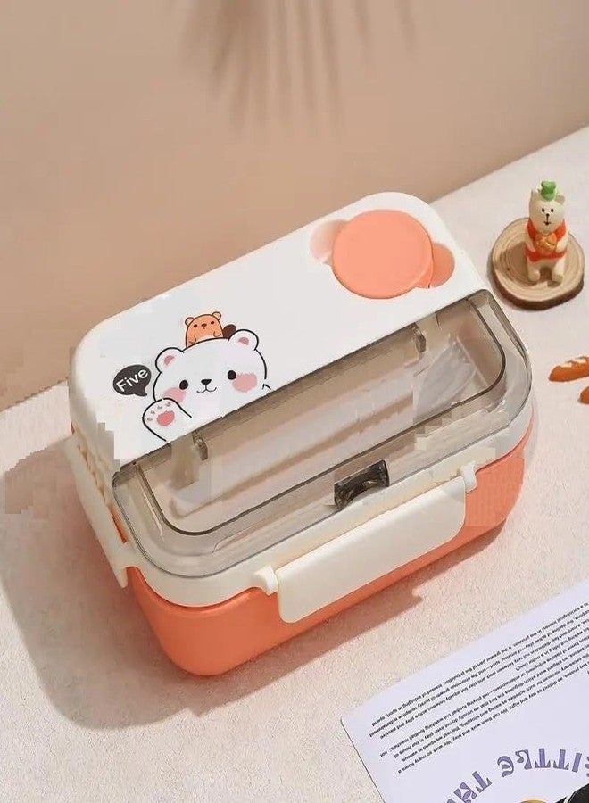 Kixre Kids Lunch Box, Bento Box for Kid with 4 Compartments, BPA Free Plastic Picnic Snack Salad Boxes Baby Bento Boxes
