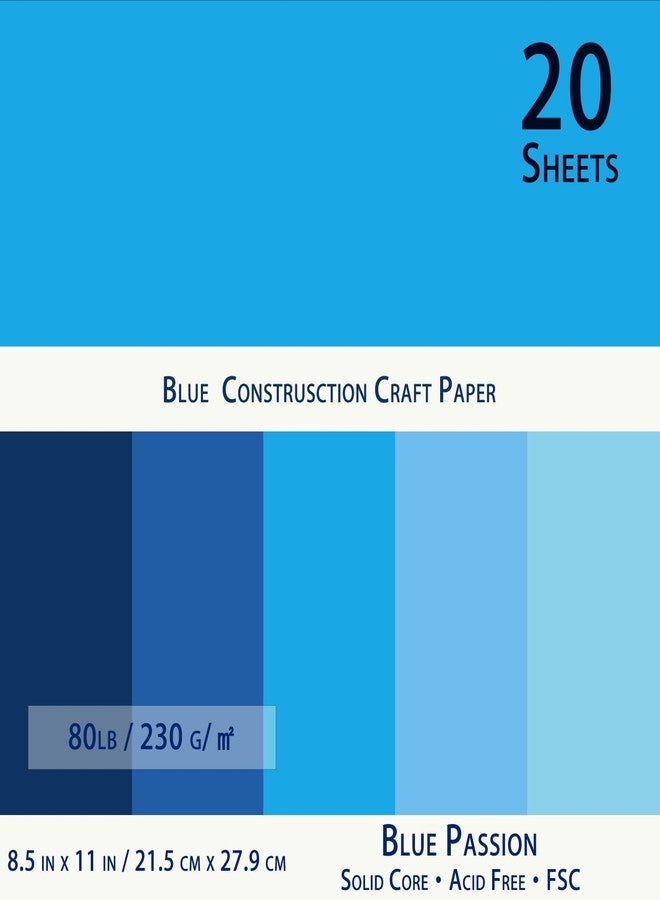 WEKOOSE Blues Cardstock Art Paper 20 Sheets 12 x 12 Craft Cover Stock Stash Pack- Assorted Colored Scrapbook 80lb Card Stock for Construction Crafts, Embossing, Quilling, Cardmaking - Image 3