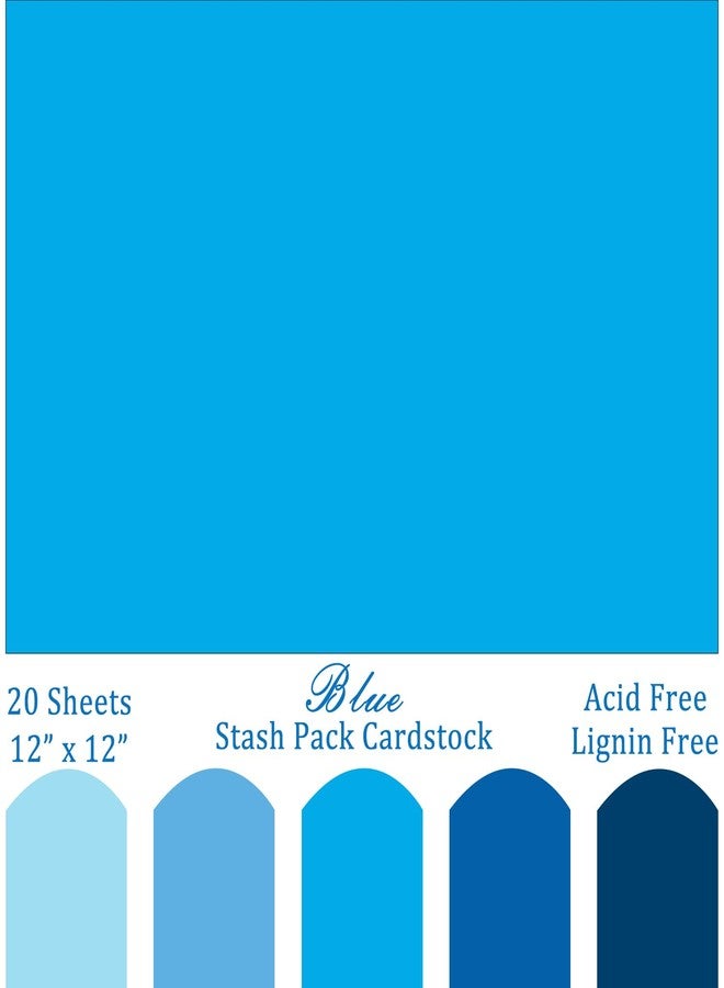 WEKOOSE Blues Cardstock Art Paper 20 Sheets 12 x 12 Craft Cover Stock Stash Pack- Assorted Colored Scrapbook 80lb Card Stock for Construction Crafts, Embossing, Quilling, Cardmaking - Image 2