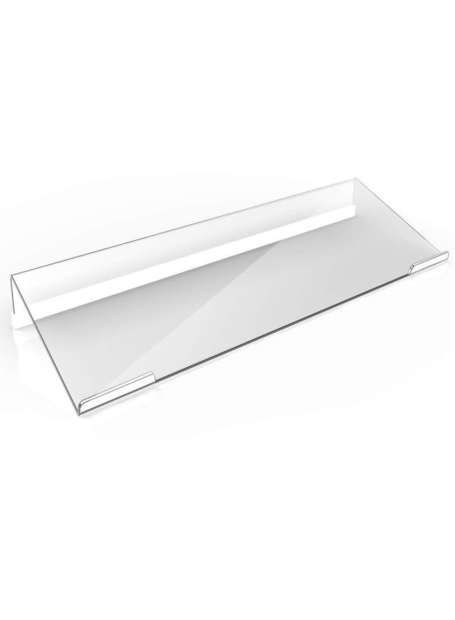 Richboom Clear Acrylic Tilted Computer Keyboard Holder for Easy Ergonomic Typing, Upgraded Version, Keyboard Stand with Silicone Anti-Slip Case for Office Desk, Home, School, Clear - Image 1