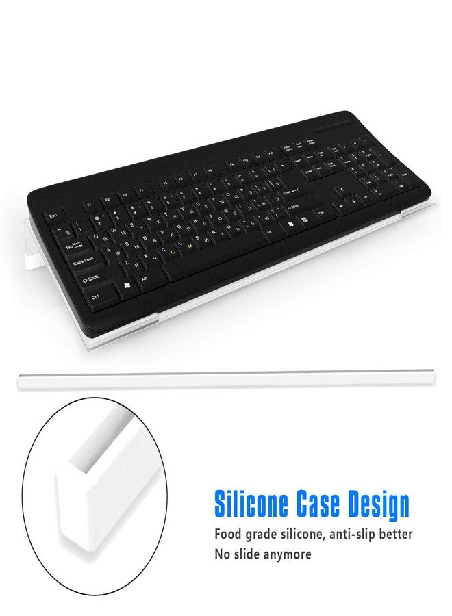 Richboom Clear Acrylic Tilted Computer Keyboard Holder for Easy Ergonomic Typing, Upgraded Version, Keyboard Stand with Silicone Anti-Slip Case for Office Desk, Home, School, Clear - Image 2