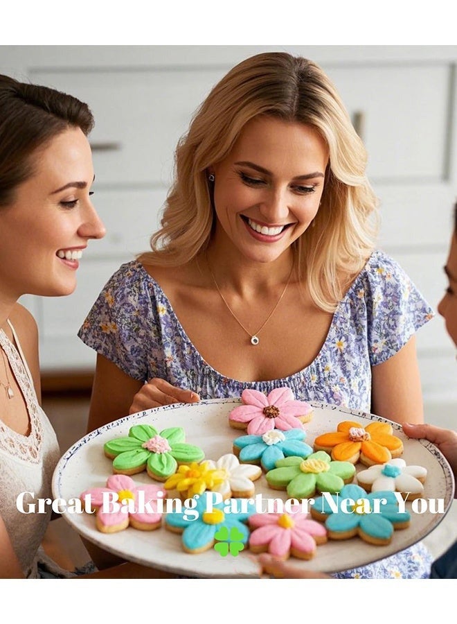 7 Pieces Flower and Leaf Cookie Cutter Set Daisy Lily Rose Tulip Oak Leaf and Butterfly Fondant Biscuit Cutter for Ramadan Eid al-Fitr Baking Festive Gatherings Baking Lovers Family - Image 5
