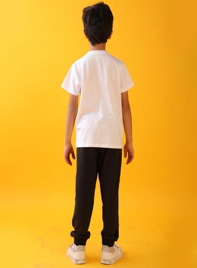 انثريلو طقم رياضي صيفي أسود للأولاد من أنثريلو لكرة القدم - أبيض/أسود - Image 4