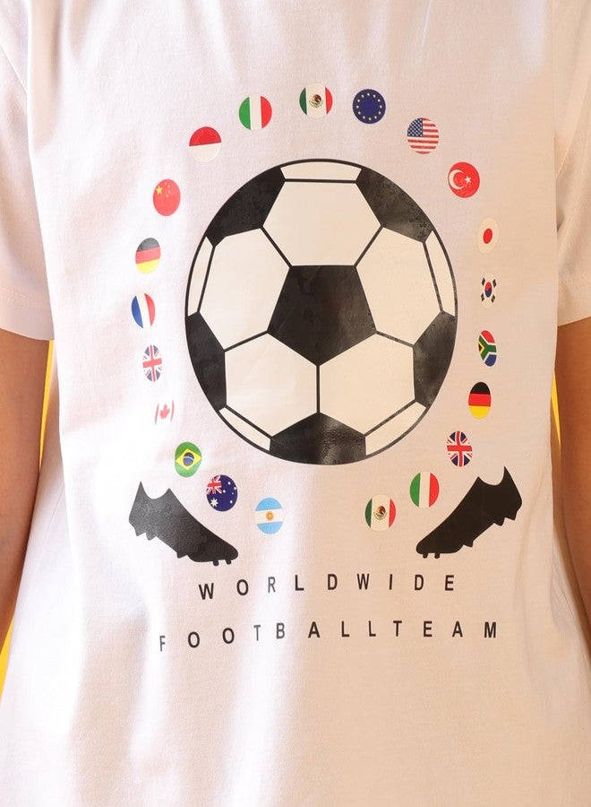 انثريلو طقم رياضي صيفي أسود للأولاد من أنثريلو لكرة القدم - أبيض/أسود - Image 2