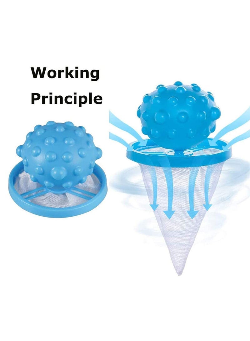 Washing Machine Floating Lint Mesh Bag, Floating Pet Hair Lint Mesh Remover, Washing Machine Lint Traps, Hair Filter Net Pouch Washer Hair Catcher for Household Tool 6Pcs - Image 3