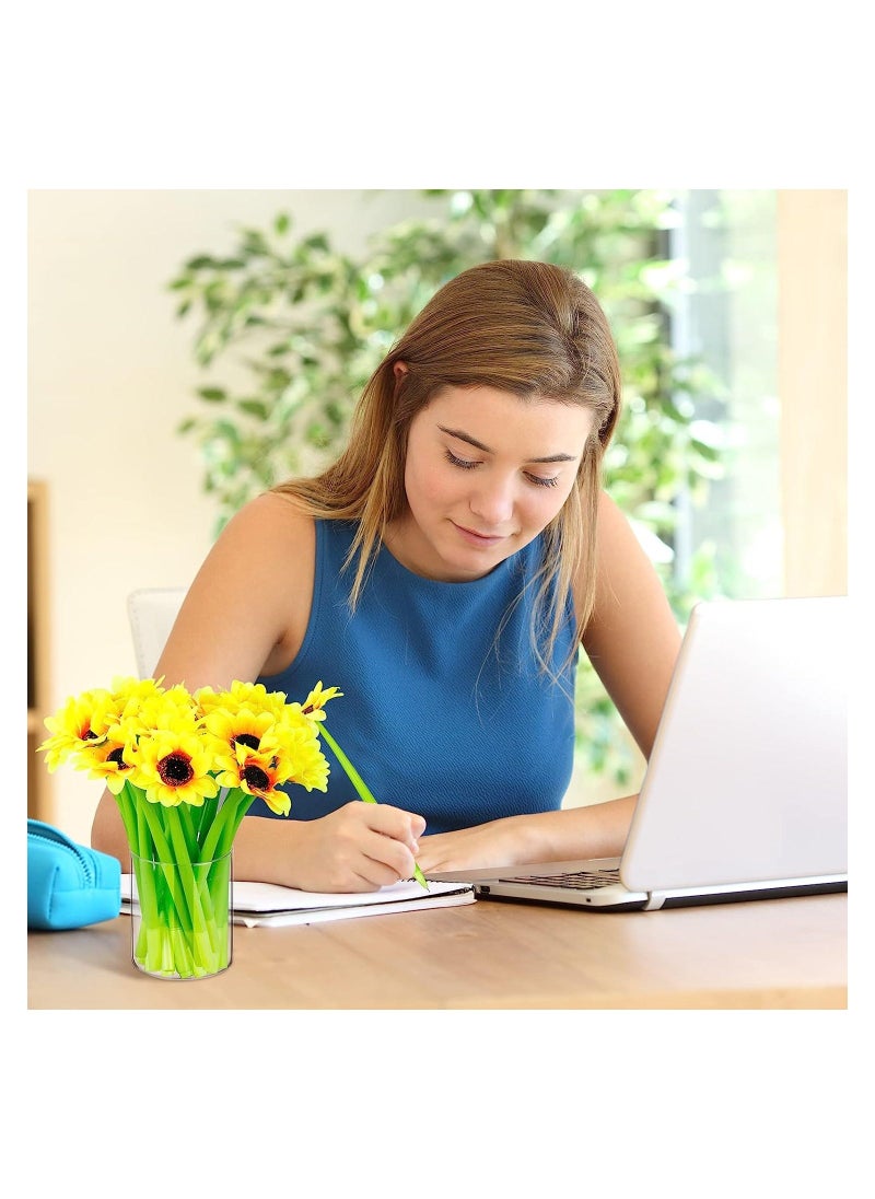 Generic Sunflower Pens, Creative Sunflower Gel Ink Pen, Artificial Flowers Ballpoint Pens, 0.5 mm Flower Writing Pen for School Office Home  (12 Pcs)  - Image 3