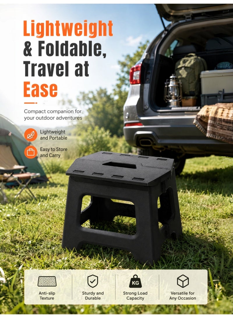 Valiant Glow Children's Folding Step Stool — Compact, Foldable Camping Chair — Portable, Multi-functional Seat with Carry Handle — Suitable for Indoor and Outdoor Use. - Image 1
