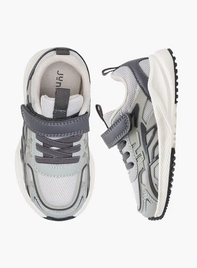 JUNIORS Boys Panelled Sneakers with Hook and Loop Closure