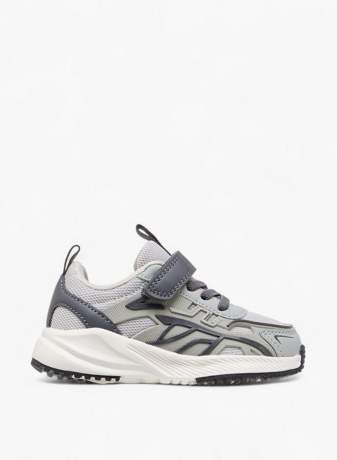 JUNIORS Boys Panelled Sneakers with Hook and Loop Closure  - Image 3