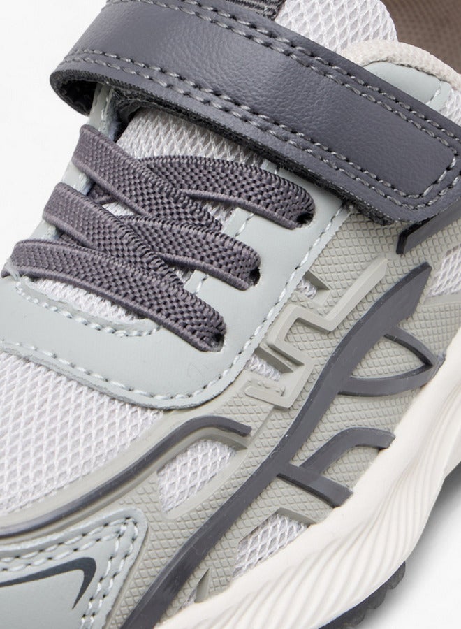 JUNIORS Boys Panelled Sneakers with Hook and Loop Closure  - Image 4