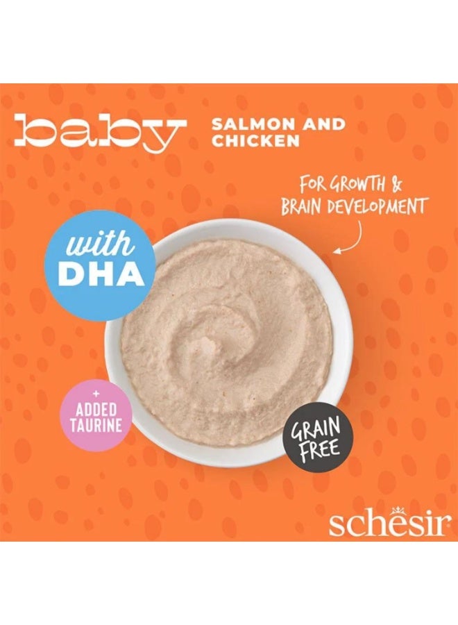 Schesir Baby Kitten Mousse with Salmon and Chicken, 70g - Grain-Free Wet Food for Kittens 2+ Months, with DHA and Taurine for Brain and Eye Development - Image 3