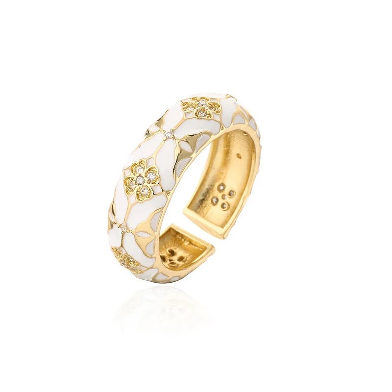 White Gold Plated Free Size Ring