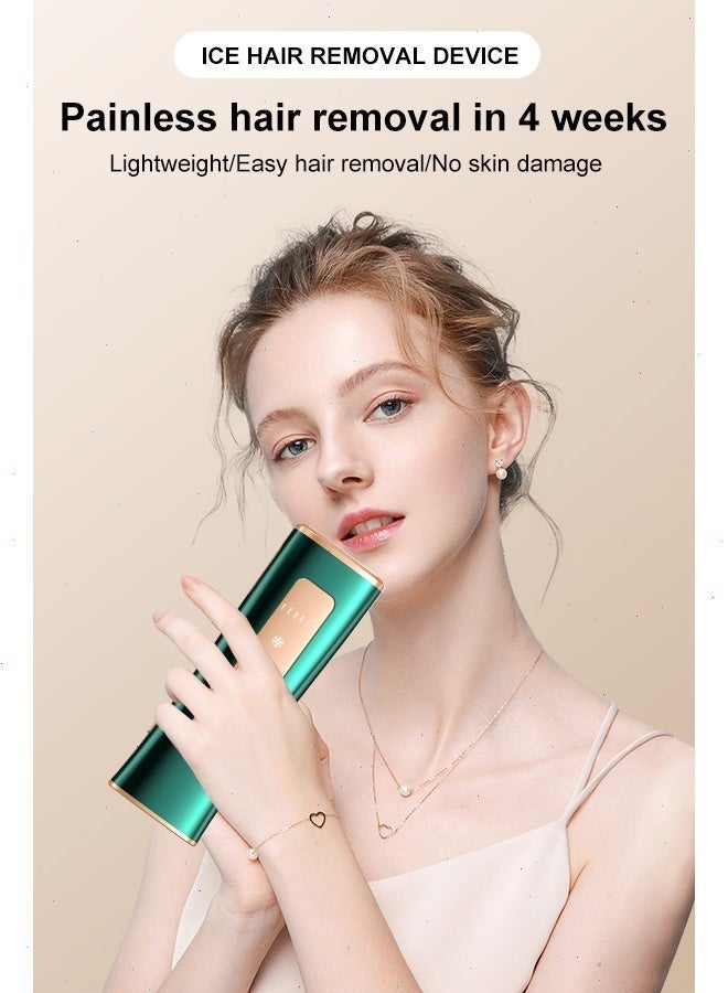 Laser Hair Removal, IPL Laser Hair Removal Device for Women & Men, Safe at-Home Nearly Painless  Ice-Cooling Contact, Long-Lasting Result for Full Body & Face Green - Image 3