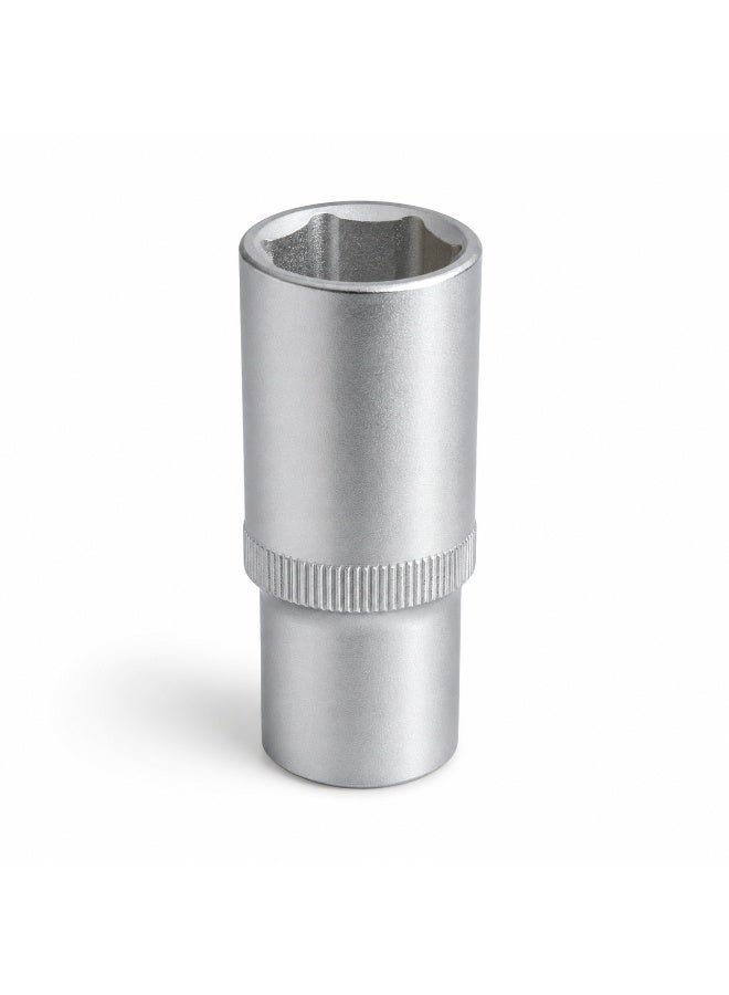 23mm Deep Socket 1/2 Inch Drive, 6 Point Chrome Vanadium Steel CR-V Socket for Ratchet, Breaker Bar, Automotive Repair and Workshop Use - Image 1