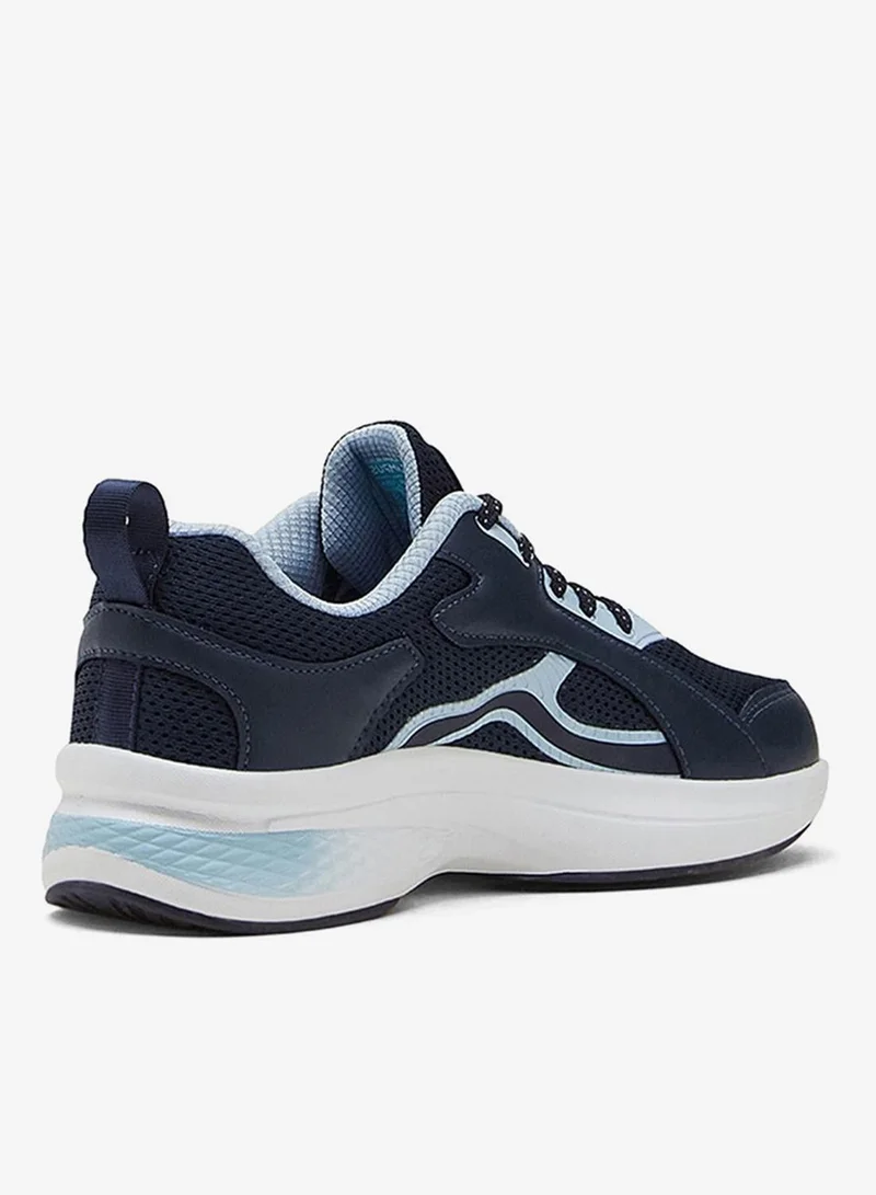 Campus Women Stream Memory Foam Lace-Up Sneakers-Navy