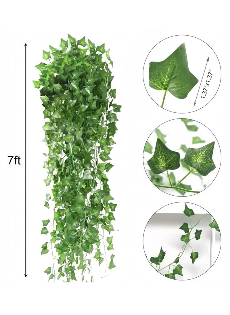 Lee Yon 12 Pcs Artificial Hanging Ivy Leaves multicolour 230cm  - Image 2