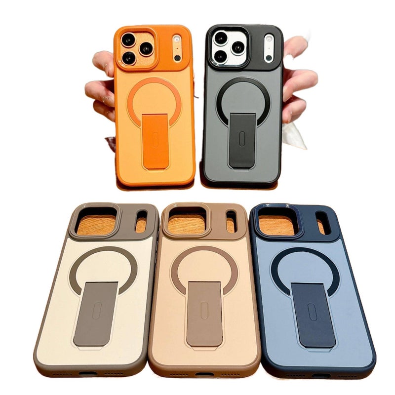 PC MagSafe Case for iPhone 12 with Drop Protection and Kickstand plus Shockproof plus Strong Magnetic plus Skin Feel in Black - Veloris - Image 2