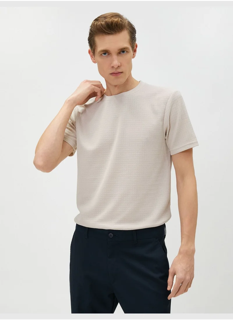 كوتون Basic T-Shirt Crew Neck Short Sleeve Tissued