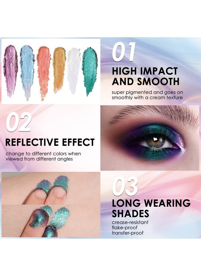 FOCALLURE - FOCALLURE Chameleon Cream Eyeshadow,Intense Color Shifting Creamy Eye Shadows,Highly Pigmented Metallic,Shimmer,Multi-Reflective Finishes,Chit Chat - Image 1