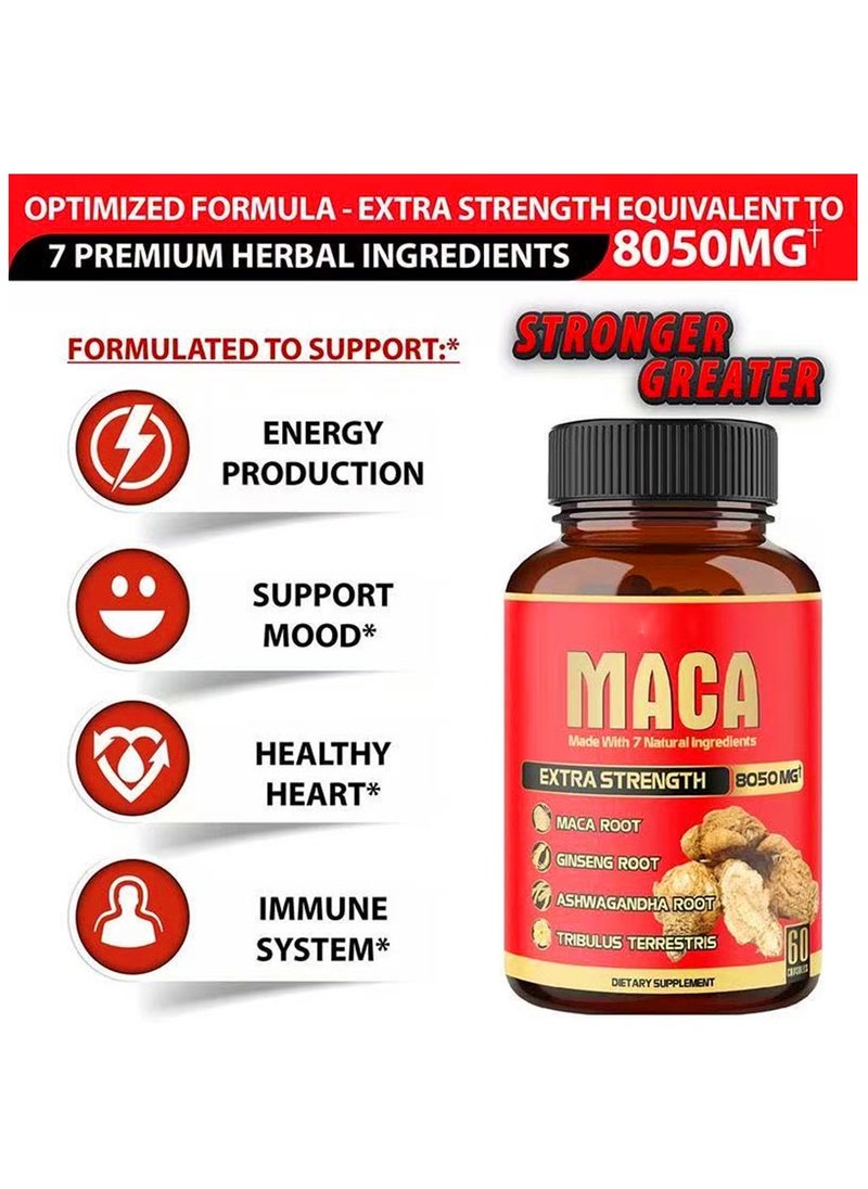 Wins Town - MAGA  Dietary Supplements  7 Naturally Powerful Formulas  with Maca Root Ginseng Root  Ashwagandha Extra Strength Energy Blessing Rejuvenating - Image 1