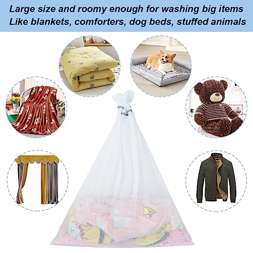 Vivifying Mesh Laundry Bags, 2 Pack XXXL Extra Large Honeycomb Laundry Bags with Zipper for Washing Machine, Coats, Stuffed Toys, Blanket, Sweater, Delicates Clothes - Image 4