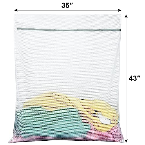 Vivifying Mesh Laundry Bags, 2 Pack XXXL Extra Large Honeycomb Laundry Bags with Zipper for Washing Machine, Coats, Stuffed Toys, Blanket, Sweater, Delicates Clothes - Image 2