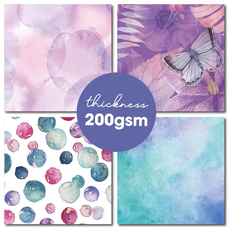 Desecraft 48 sheets 6 X 6.5 Scrapbooking Cardstock Decorative Paper Pack - Watercolor Flora - for Card Making Journaling Planner Origami Scrapbook Paper Scrapbook Materials Supplies - Image 5