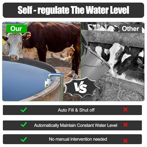 Moestoont Float Valve For Water Tank Designed for Water Level Control, Auto Filling&Shut Off, Durable Nylon Resin Water Trough Float Valve for Livestock tank,Fish Pond,Fountains etc. White 1pc - Image 4