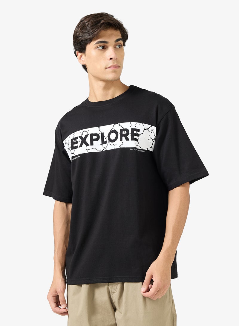 Seventy Five Graphic Print Oversized T-Shirt - Image 1