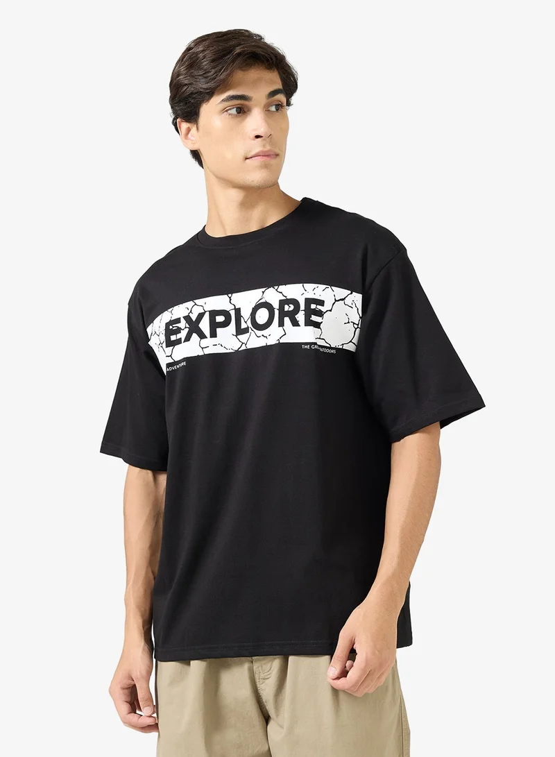 Seventy Five Graphic Print Oversized T-Shirt