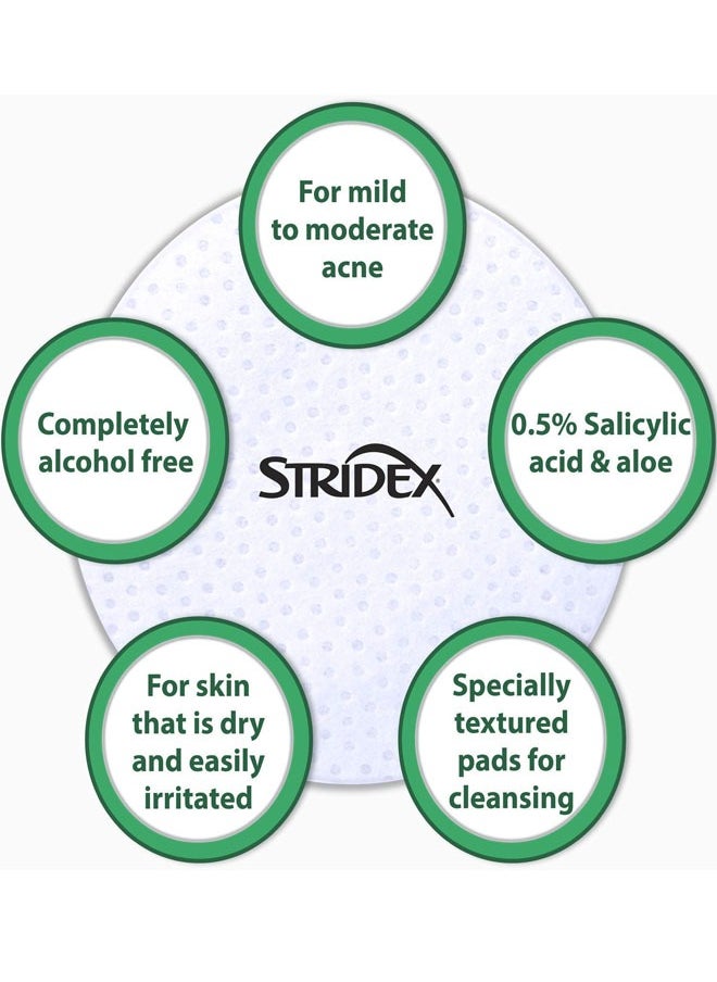 Stridex - 55 Pads Daily Care Medicated Acne Pads (Mild Strength)  Acne Treatment For Face,Reduces The Number Of Acne Pimples And Blackheads And Allows Skin To Heal - Image 1